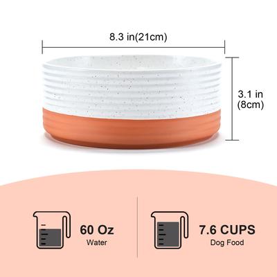 Show full view: SpunkyJunky Ceramic Patterned Non-Slip Dog Bowls, 2 count, 7.6 cup slide 2 of 6