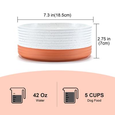 Show full view: SpunkyJunky Ceramic Patterned Non-Slip Dog Bowls, 2 count, 5.3 cup slide 2 of 6