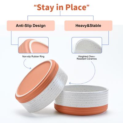 Show full view: SpunkyJunky Ceramic Patterned Non-Slip Dog Bowls, 2 count, 5.3 cup slide 4 of 6