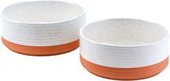 SpunkyJunky Ceramic Patterned Non-Slip Dog Bowls, 2 count, 7.6 cup