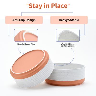 Show full view: SpunkyJunky Ceramic Patterned Non-Slip Dog Bowls, 2 count, 1.7 cup slide 4 of 6