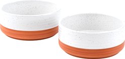 SpunkyJunky Ceramic Patterned Non-Slip Dog Bowls, 2 count, 5.3 cup