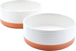 SpunkyJunky Ceramic Patterned Non-Slip Dog Bowls, 2 count, 3.6 cup