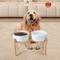 Show in main carousel: SpunkyJunky Ceramic & Bamboo Non-Slip Elevated Dog Bowls, 2 count, Paw White, 7.6 cup slide 8 of 8