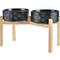 Show in main carousel: SpunkyJunky Ceramic & Bamboo Non-Slip Elevated Dog Bowls, 2 count, Paw Black, 7.6 cup slide 1 of 8