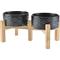 Show in main carousel: SpunkyJunky Ceramic & Bamboo Non-Slip Elevated Dog Bowls, 2 count, Paw Black, 3.6 cup slide 1 of 8