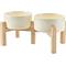 Show in main carousel: SpunkyJunky Ceramic & Bamboo Non-Slip Elevated Dog Bowls, 2 count, Beige, 3.6 cup slide 1 of 7