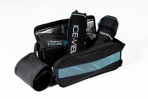 Show full view: Horseware Ireland Ice-Vibe Horse Leg Wraps, Black/Aqua, Full slide 3 of 7