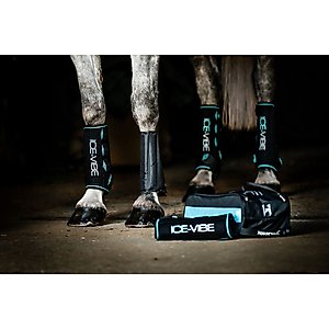 Horseware Ireland Ice-Vibe Horse Leg Wraps, Black/Aqua, Full