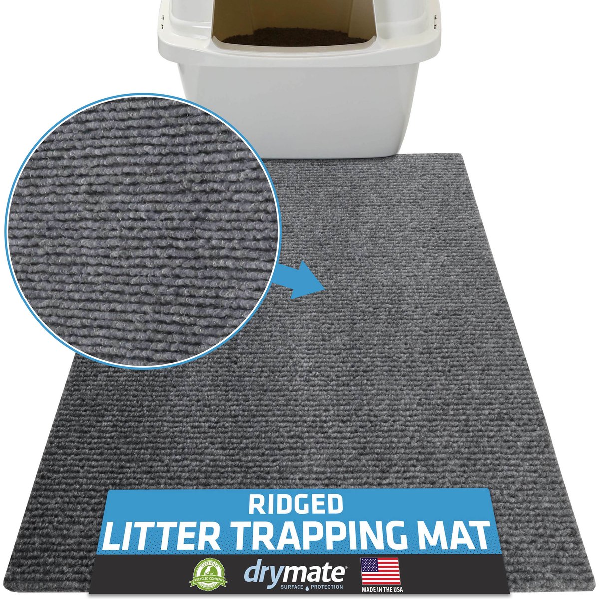 Drymate Ridged Cat Litter Trapping Mat, Large: 20-in x 28-in
