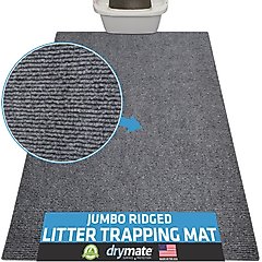 Drymate Jumbo Ridged Cat Litter Trapping Mat, Grey, 36-in x 47-in