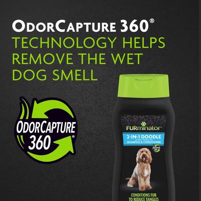 Show full view: FURminator 2-in-1 Doodle Ultra Premium Dog Shampoo & Conditioner, Black/Green, 16-fl oz bottle slide 6 of 10
