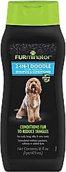 FURminator 2-in-1 Doodle Ultra Premium Dog Shampoo & Conditioner, Black/Green, 16-fl oz bottle