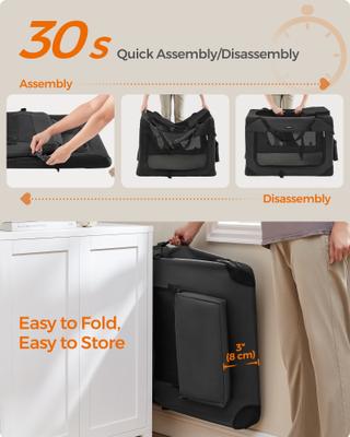 Show full view: FEANDREA Collapsible Soft Dog Crate, Black, 32 inch slide 4 of 7