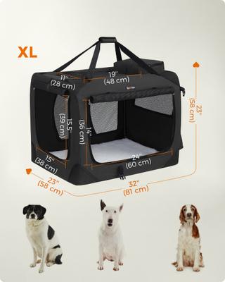 Show full view: FEANDREA Collapsible Soft Dog Crate, Black, 32 inch slide 5 of 7