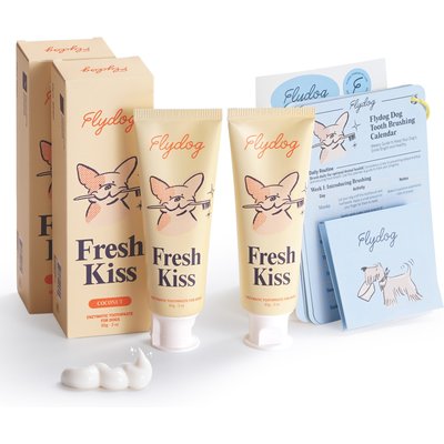 Flydog Flydog Fresh Kiss Coconut Flavor Enzymatic Toothpaste Kit for Dogs, 2 count