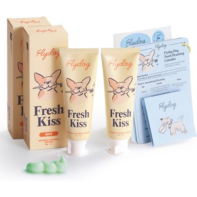 Flydog Flydog Fresh Kiss Mint Flavor Enzymatic Toothpaste Kit for Dogs, 2 count