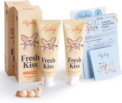 Flydog Fresh Kiss Peanut Butter Flavor Enzymatic Toothpaste Kit for Dogs, 2 count