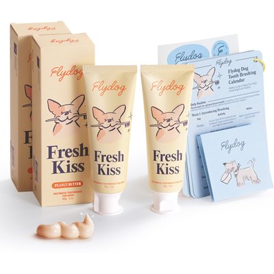 Flydog Flydog Fresh Kiss Peanut Butter Flavor Enzymatic Toothpaste Kit for Dogs, 2 count