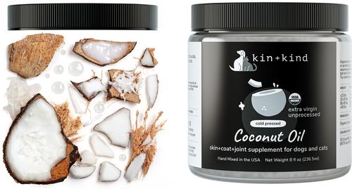 Show full view: kin+kind Raw Coconut Oil Skin & Coat Boost Dog & Cat Supplement, 16-fl oz bottle slide 9 of 10