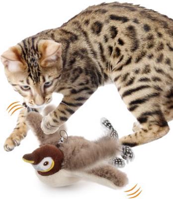 Show full view: allforpaws Natural Instincts Flapping Bird Cat Toy, Brown slide 2 of 3