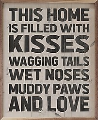 Kendrick Kisses Wagging Tails Wet Noses Muddy Paws Wall Décor, Whitewash, 32 x 40-in