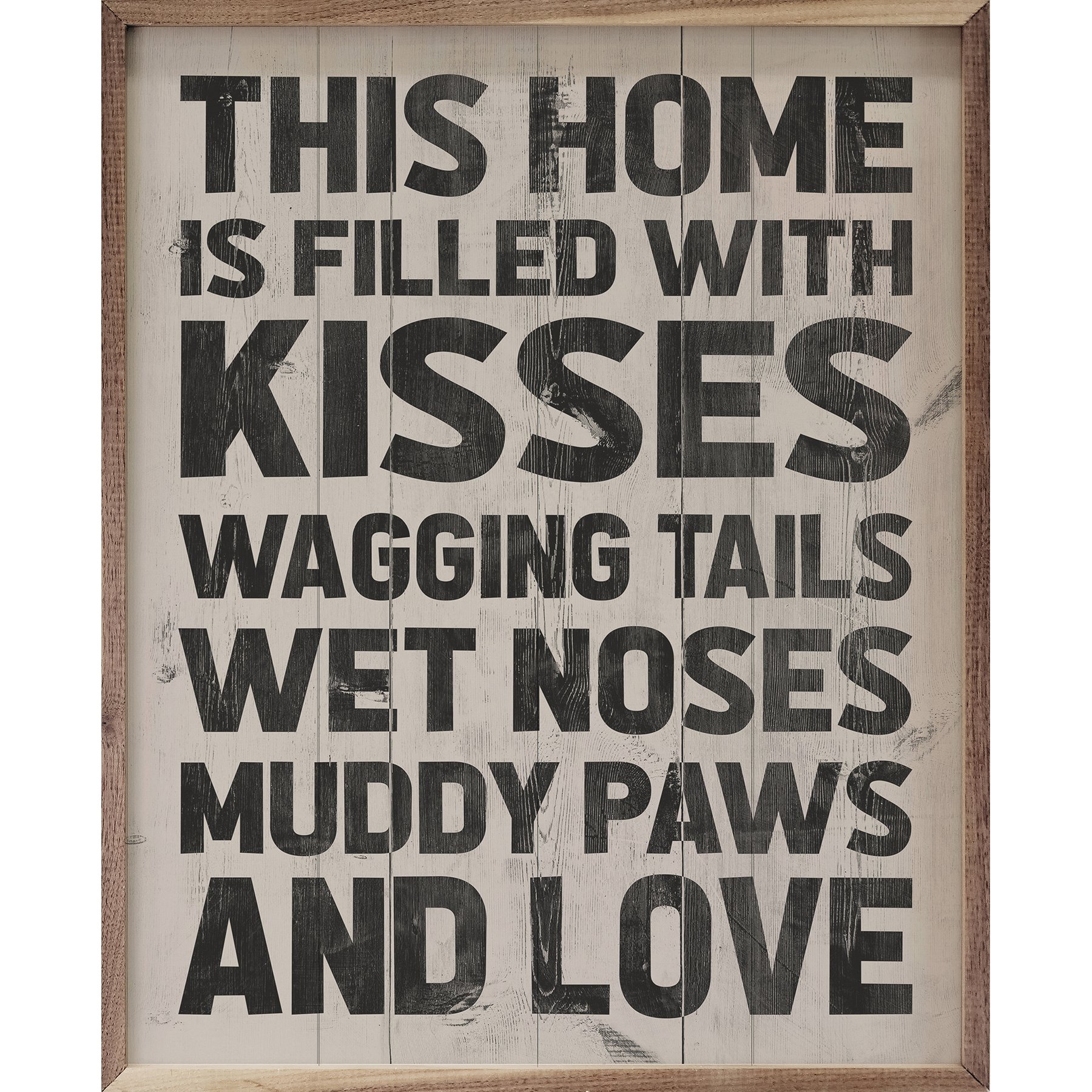Kendrick Kisses Wagging Tails Wet Noses Muddy Paws Wall Décor, Whitewash, 32 x 40-in