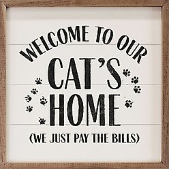 Kendrick Welcome To Our Cat's Home Wall Décor, White, 24 x 24-in
