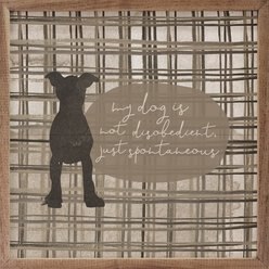 Kendrick My Dog is Not Disobedient Plaid By Amylee Weeks Wall Décor, 24 x 24-in