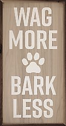 Kendrick Wag More Bark Less Paw Wall Décor, Whitewash, 20 x 40-in