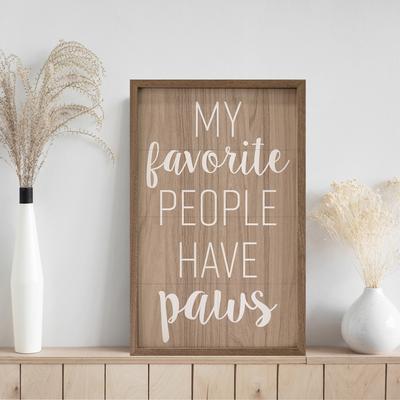 Show full view: Kendrick My Favorite People Have Paws Wall Décor, Brown, 24 x 36-in slide 2 of 3