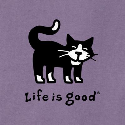 Show full view: LIFE IS GOOD Women's Tuxedo AI Mini Short Sleeve Crusher Boxy Tee, Dusk Purple, Small slide 2 of 2