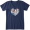 Show in main carousel: LIFE IS GOOD Valentine's Day Women's Heart of Cats Short Sleeve Tee, Darkest Blue, XX-Large slide 1 of 2