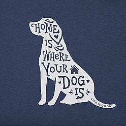 LIFE IS GOOD Home is Where Your Dog is Short Sleeve Tee, Darkest Blue, Small slide 2 of 2