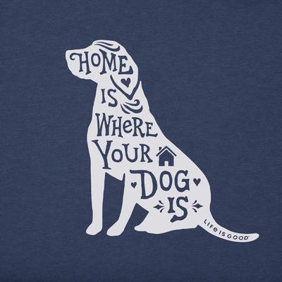 Show full view: LIFE IS GOOD Home is Where Your Dog is Short Sleeve Tee, Darkest Blue, X-Small slide 3 of 3
