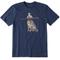 Show in main carousel: LIFE IS GOOD Men's Dog with Bat & Ball Short Sleeve Tee, Darkest Blue, Large slide 1 of 2