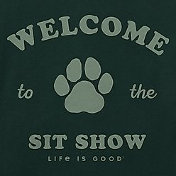 LIFE IS GOOD Women's Welcome to the Sit Show Crusher-LITE Shrunken Tee, Treeline Green, Large slide 2 of 2