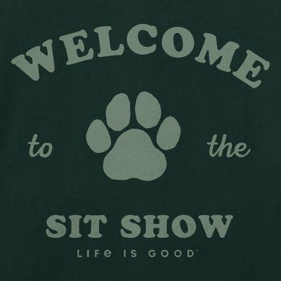 Show full view: LIFE IS GOOD Women's Welcome to the Sit Show Crusher-LITE Shrunken Tee, Treeline Green, Medium slide 2 of 2