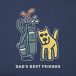 LIFE IS GOOD Men's Rocket Golf Dads Best Friends Short Sleeve Crusher Tee, Darkest Blue, X-Large slide 2 of 3