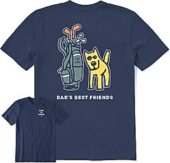 LIFE IS GOOD Men's Rocket Golf Dads Best Friends Short Sleeve Crusher Tee, Darkest Blue, XXX-Large