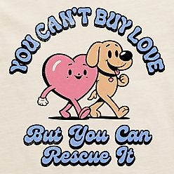 LIFE IS GOOD Valentine's Day Women's Rescue Love Mascots Short Sleeve Crusher Boxy Tee, Putty White, X-Large slide 2 of 2