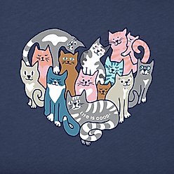 LIFE IS GOOD Women's Heart of Cats Short Sleeve Tee, Darkest Blue, XX-Large slide 2 of 2