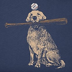 LIFE IS GOOD Men's Dog with Bat & Ball Short Sleeve Tee, Darkest Blue, XX-Large slide 2 of 2