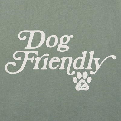 Show full view: LIFE IS GOOD Women's Dog Friendly Short Sleeve Crusher Boxy Tee, Moss Green, Medium slide 3 of 3