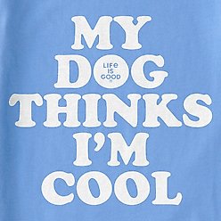 LIFE IS GOOD Women's My Dog Thinks I'm Cool Short Sleeve Crusher Boxy Tee, Cornflower Blue, Medium slide 2 of 2