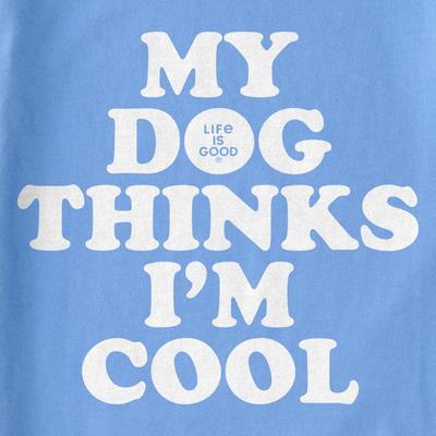 Show full view: LIFE IS GOOD Women's My Dog Thinks I'm Cool Short Sleeve Crusher Boxy Tee, Cornflower Blue, Medium slide 2 of 2