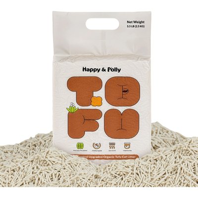 Happy & Polly Happy & Polly Unscented Clumping Tofu Cat Litter, 5.5-lb bag