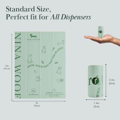 Show full view: Nina Woof Plant Based Dog Waste Bags, 270 count slide 4 of 7