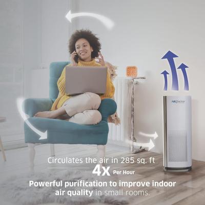 Show full view: AirDoctor AD1000 HEPA Air Purifier, Small, White slide 7 of 9