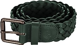 Equinavia Kari Braided Wide Leather Horse Riding Belt, Hunter Green, Medium